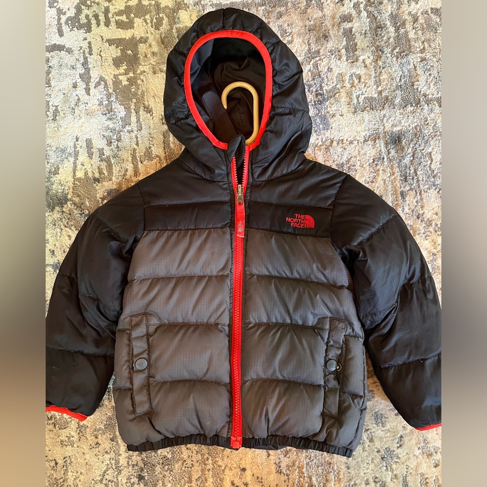 Gray and Black Boys Northface 550 Down Jacket